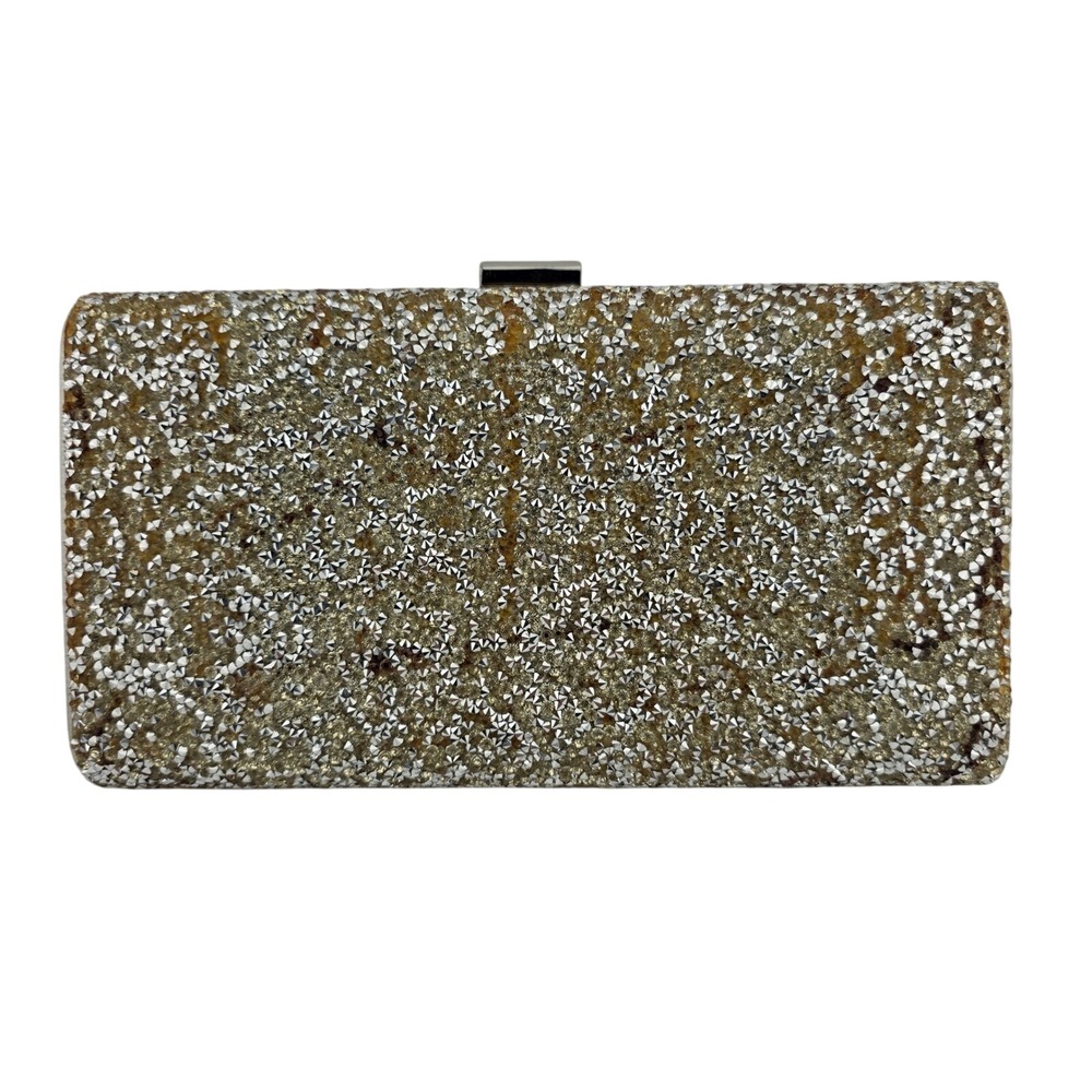 ALDO Gold Tone Rhinestone Glitter Clutch Bag Chain Strap Fair Condition‎